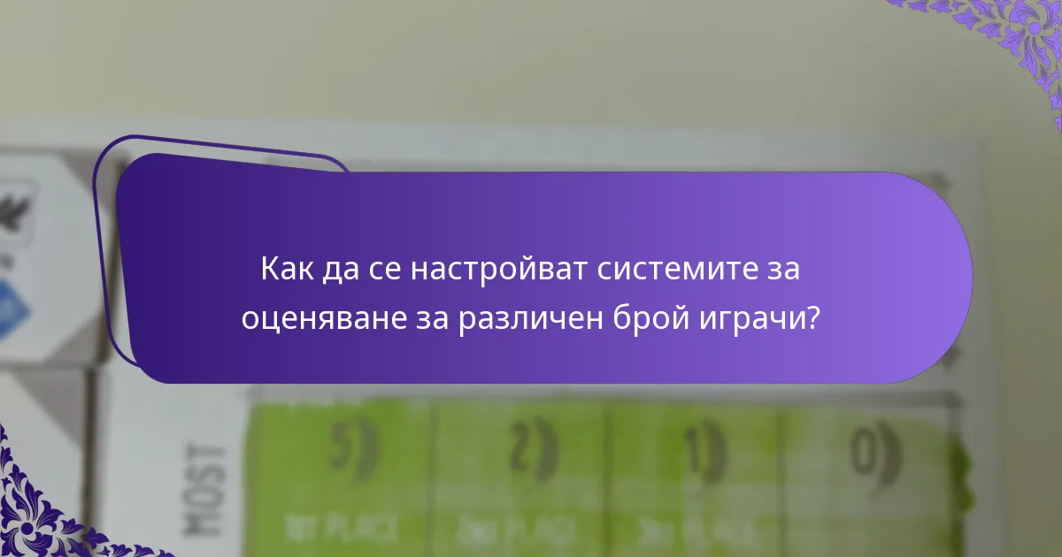 Как да се настройват системите за оценяване за различен брой играчи?