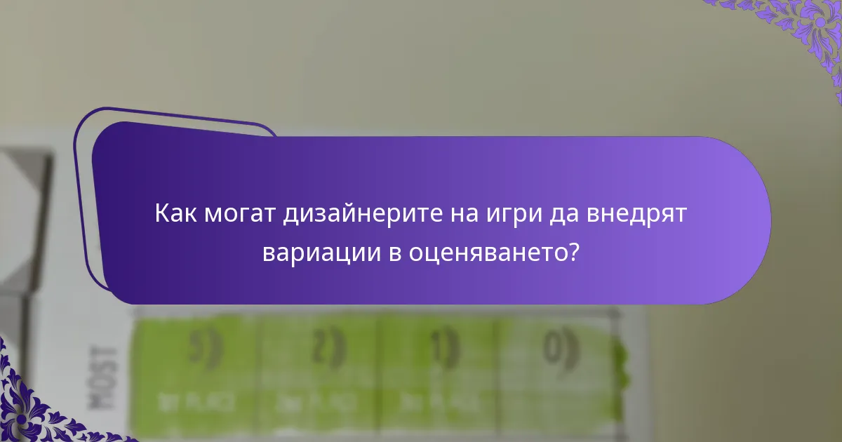 Как вариациите в оценяването подобряват игровия процес в тематичните игри?